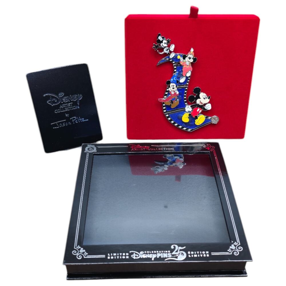 Disney 25th Anniversary Mickey Jumbo Pin Box Set Jason Peltz LE-NEW